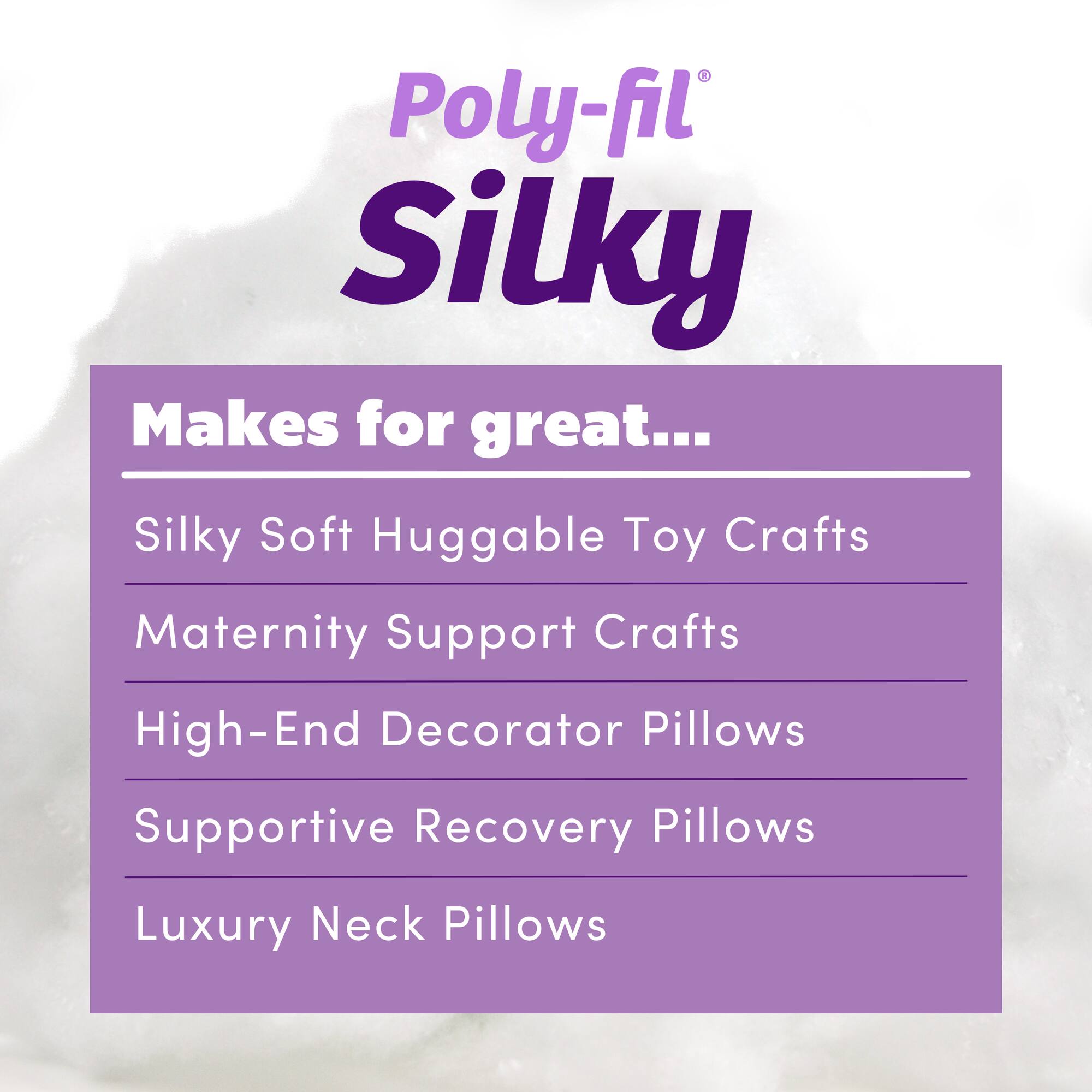 Silky Poly-Fil® Luxury Down Alternative Fiber Fill, 12oz.